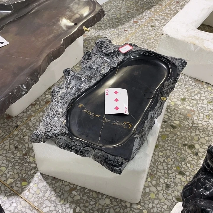 木***书天然灵璧奇石茶盘