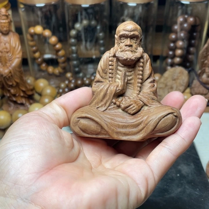 檀香木把件印度老山檀香达摩瑕疵