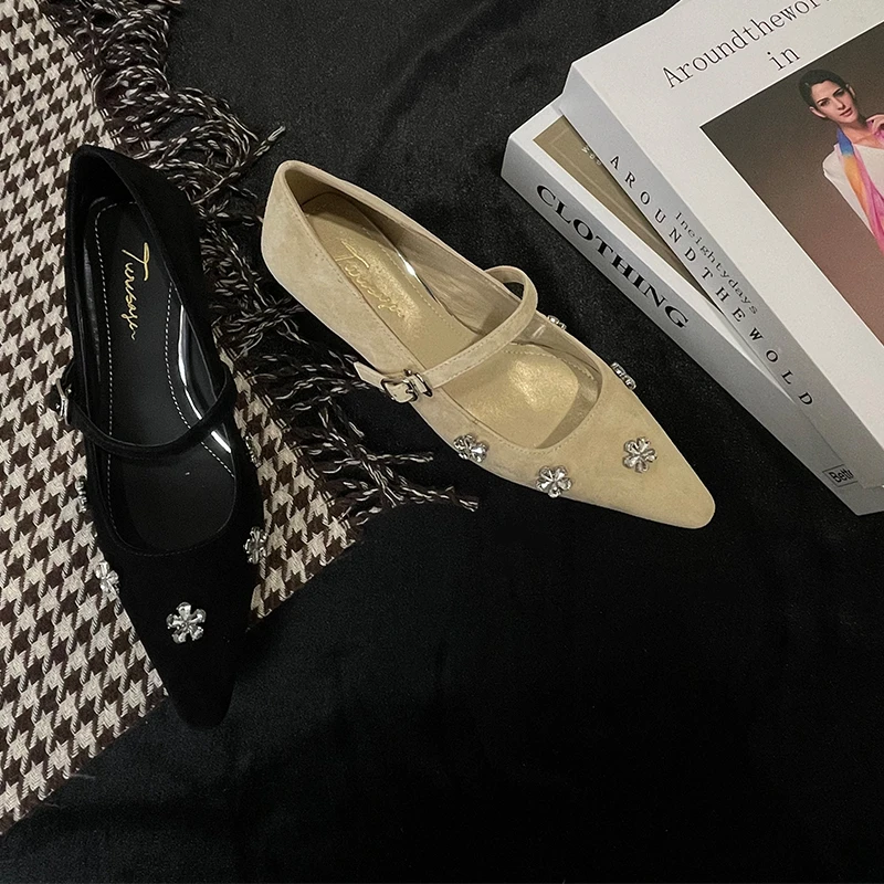 TROWSAGE/羊皮/4cm/尖头浅口单鞋高跟鞋猫跟百搭女鞋25D220