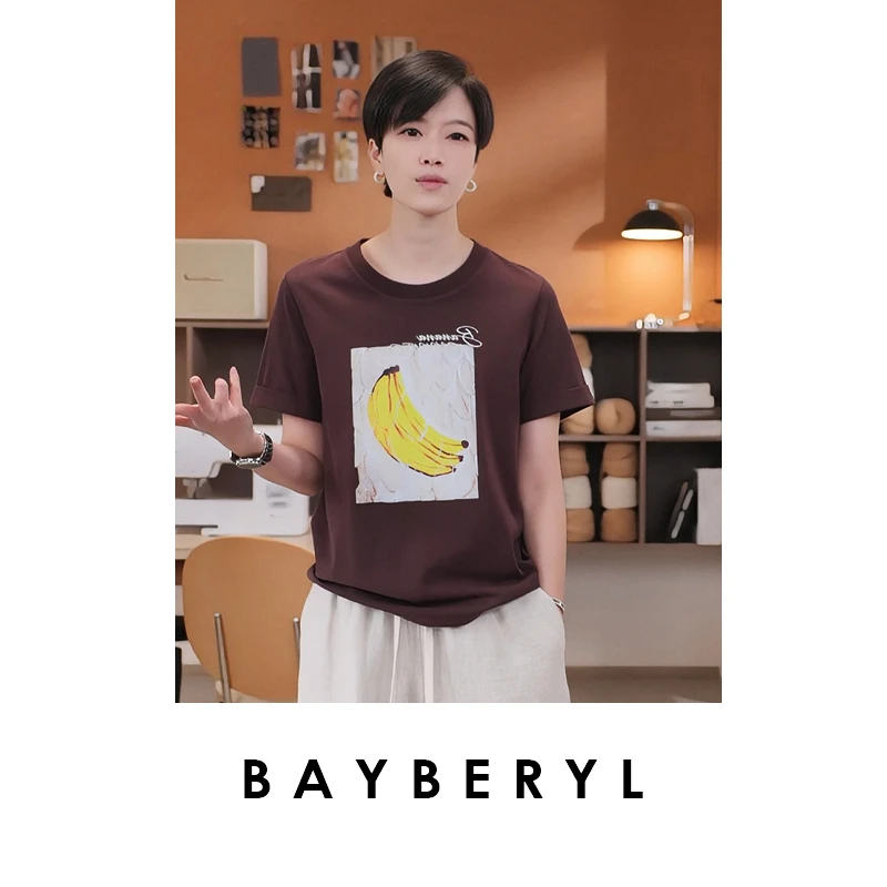 BAYBERYL老贝香蕉T*水果印花圆领短袖夏百搭休闲T恤NT5E2904