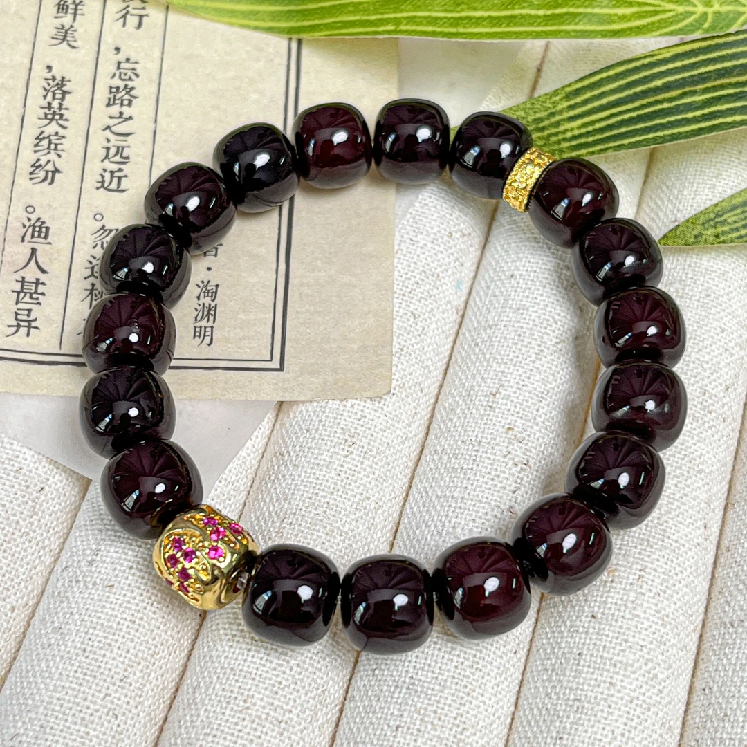 巧克力色老型桶安皓手串10*9mm    A-Z560095