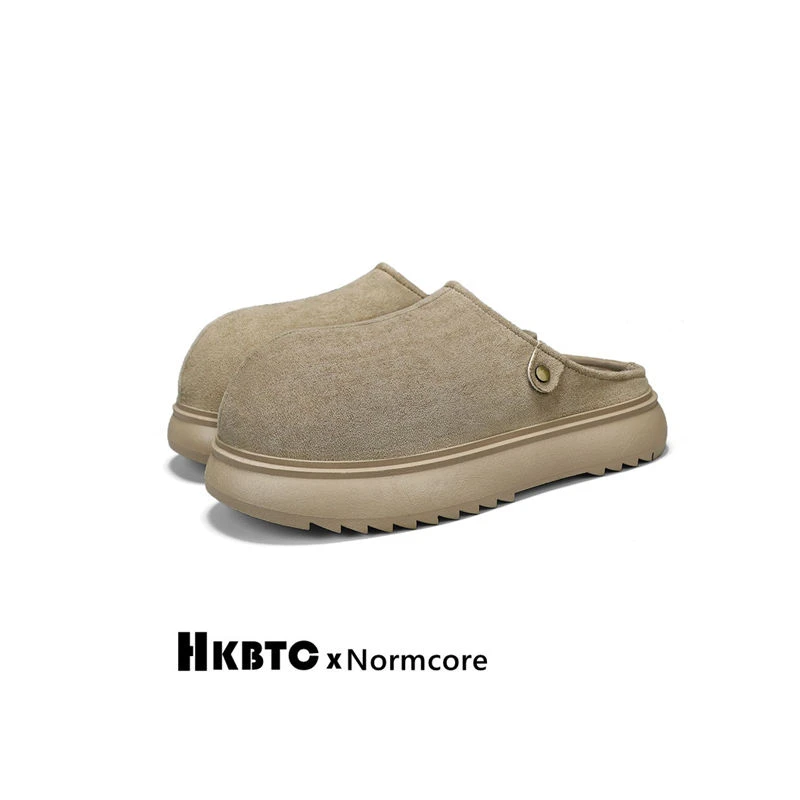 HKBTCstreet trendy大头卡皮巴拉包头拖男圆头奶包厚底增高勃肯拖