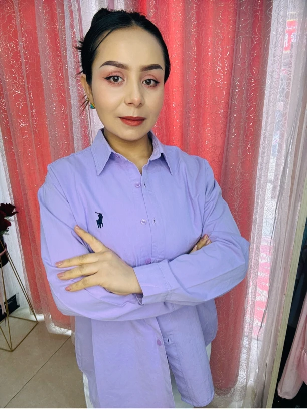 春秋小马标刺绣衬衫女新款宽松休闲慵懒防晒衬衣外穿厚款百搭上衣