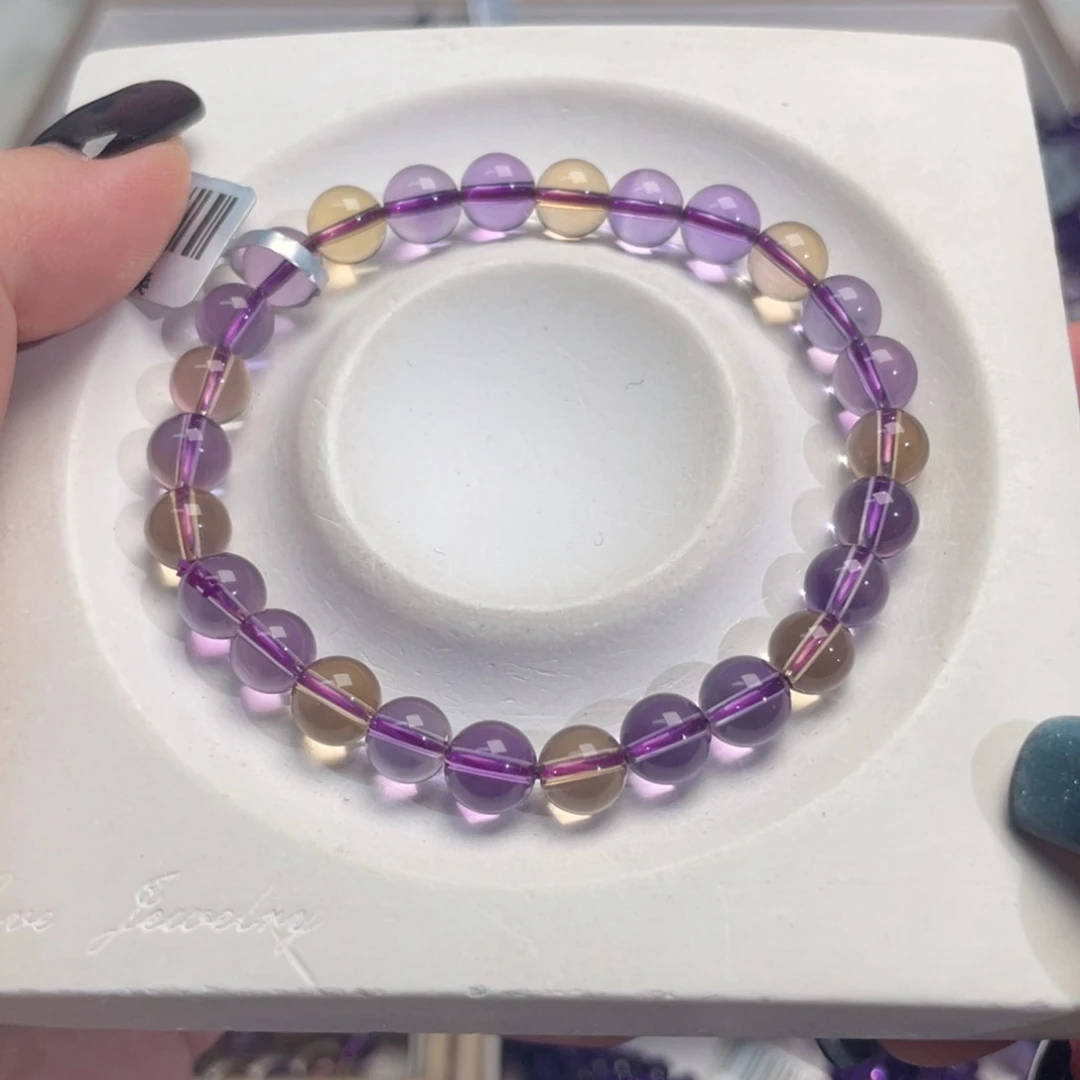 未镶嵌手链水晶玻利维亚紫黄晶7m