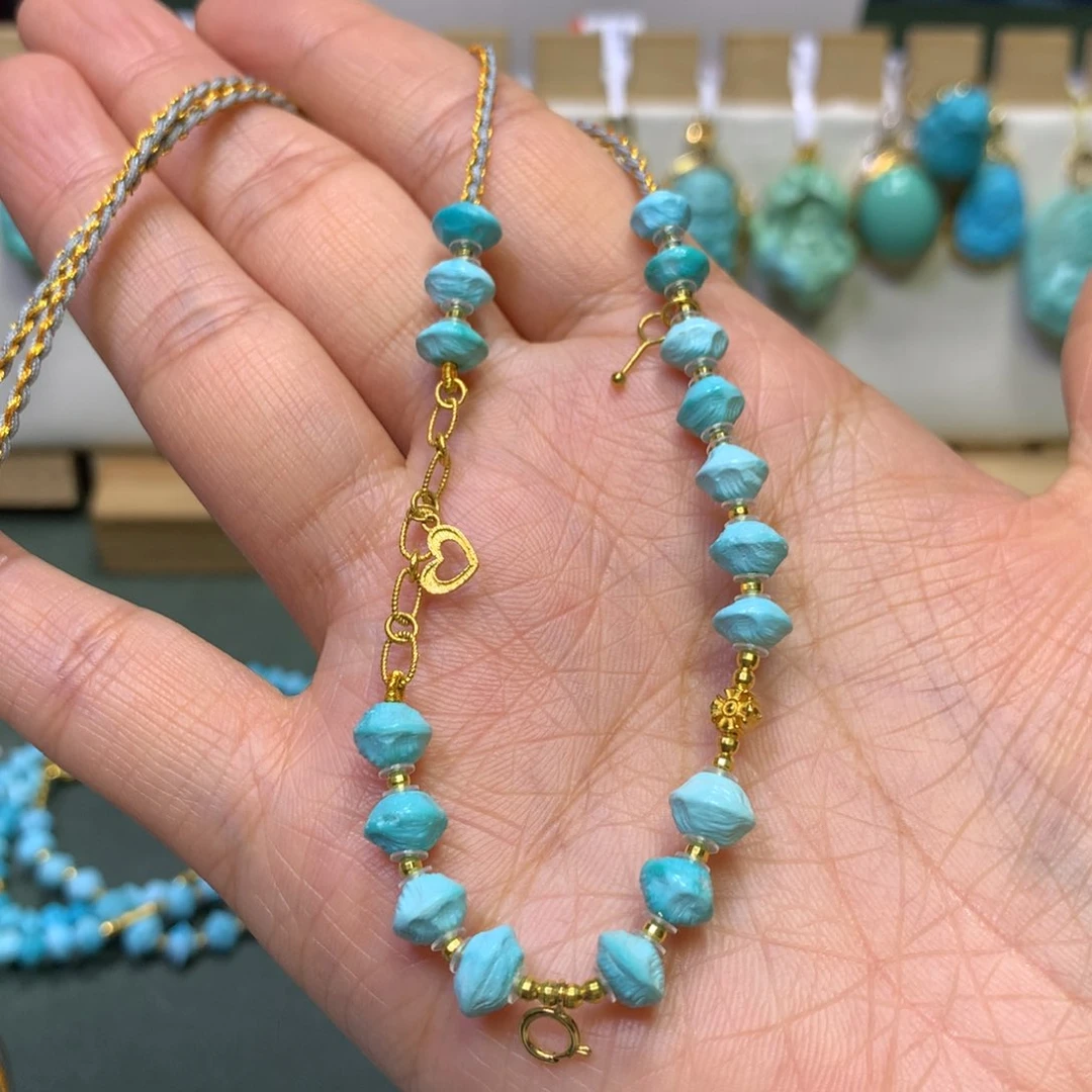 绿松石万能链18K金镶嵌