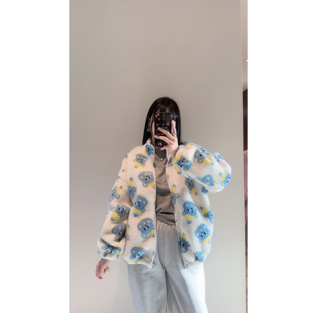 【张静芝】卡通熊糕糕毛厚实外套