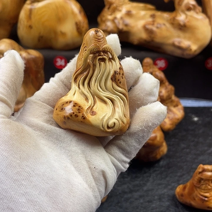 日***惕柏木（崖柏）寿星手把件