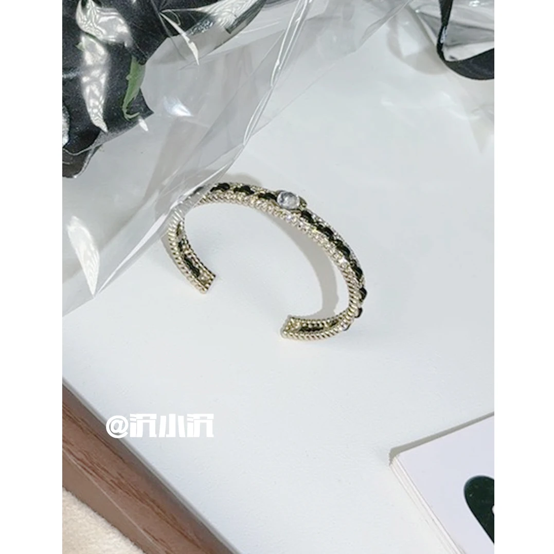 铜合金手镯 【黑色编织手镯C192】高版本气质百搭重工手镯