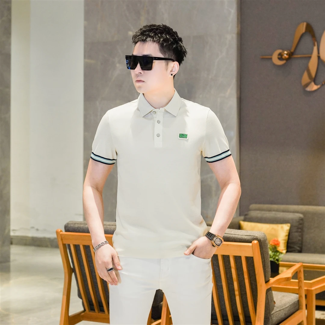 2025夏季新款时尚帅气轻熟风翻领POLO衫薄款短袖T恤潮流男GL7116