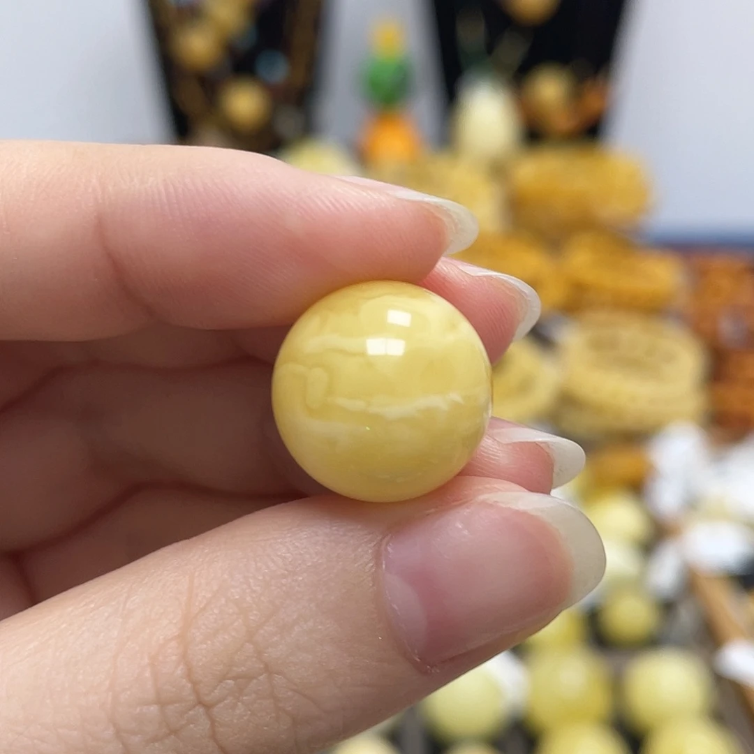 蜜蜡未镶嵌珠宝奇石15.6mm瑕