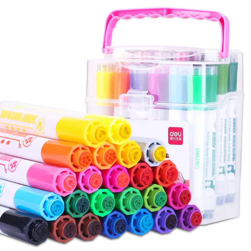 得力70698-24色汪汪队立大功印章水彩笔(粉)