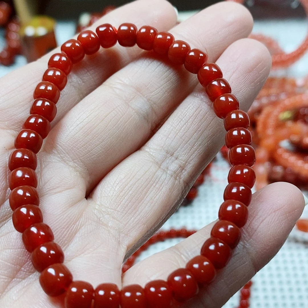南红玛瑙未镶嵌手串卡6