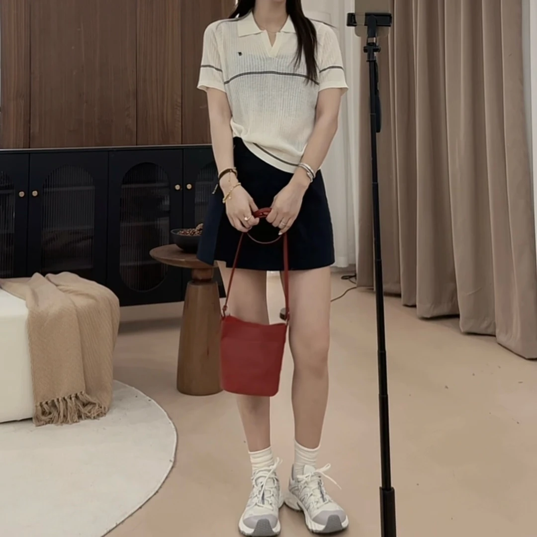 伟丽店4141款【POL0领小马刺绣条纹针织衫】小香风绗缝工艺通勤时尚