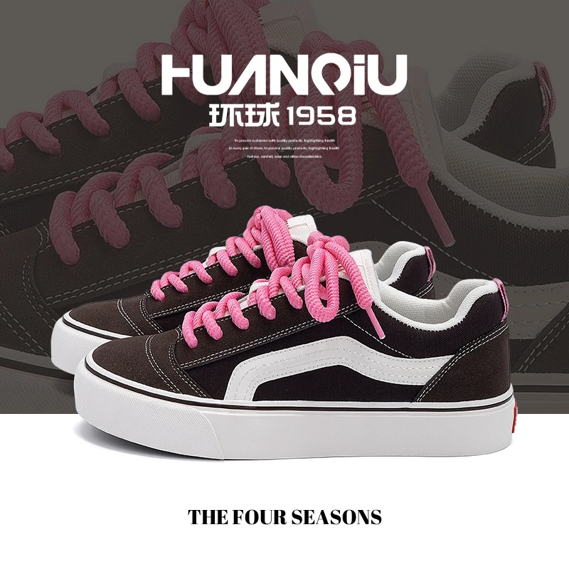 环球男鞋板鞋美式小众2025秋季新款休闲帆布鞋小众厚底透气增高鞋