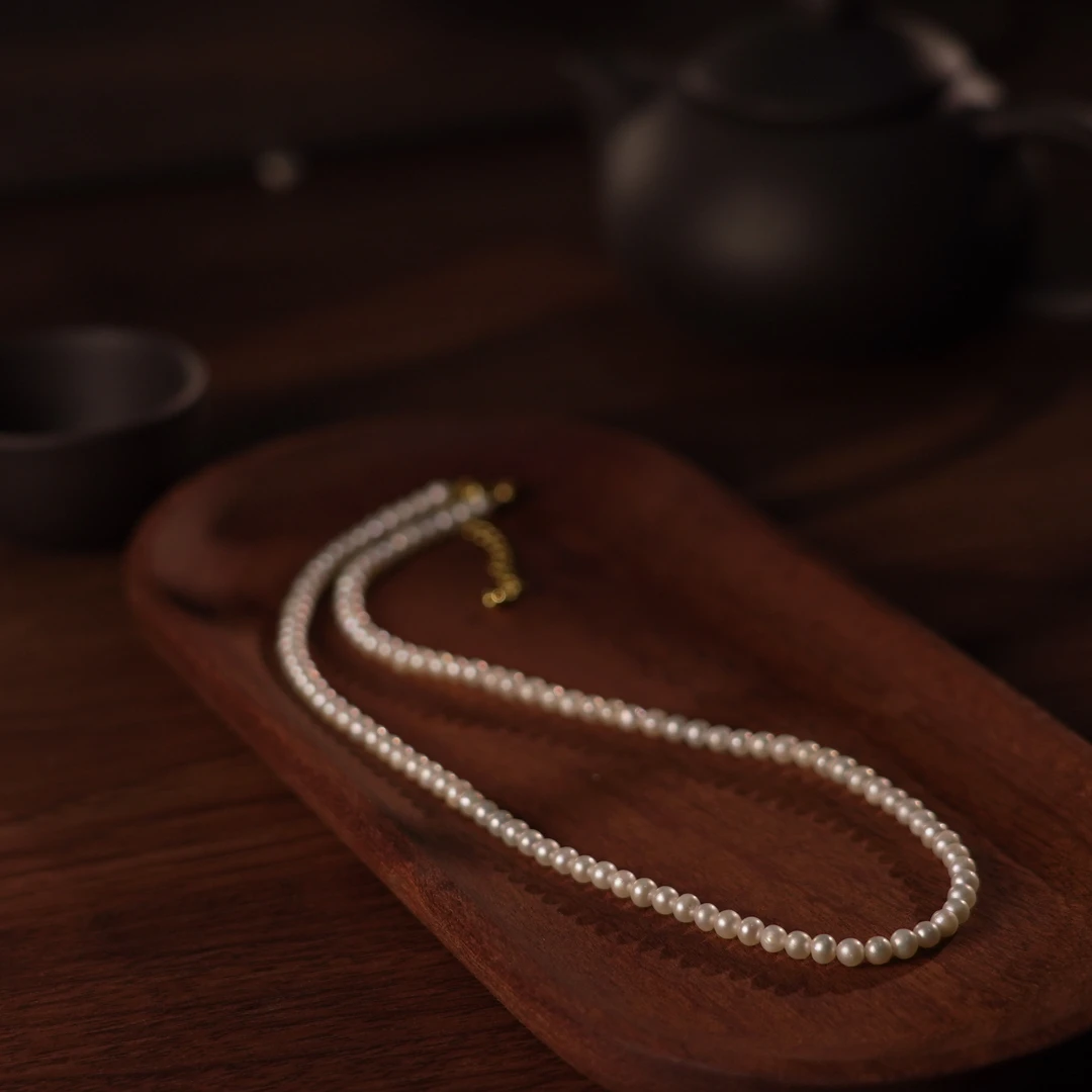 【睿泽赏宝】淡水有核珍珠小米珠项链 4-5mm
