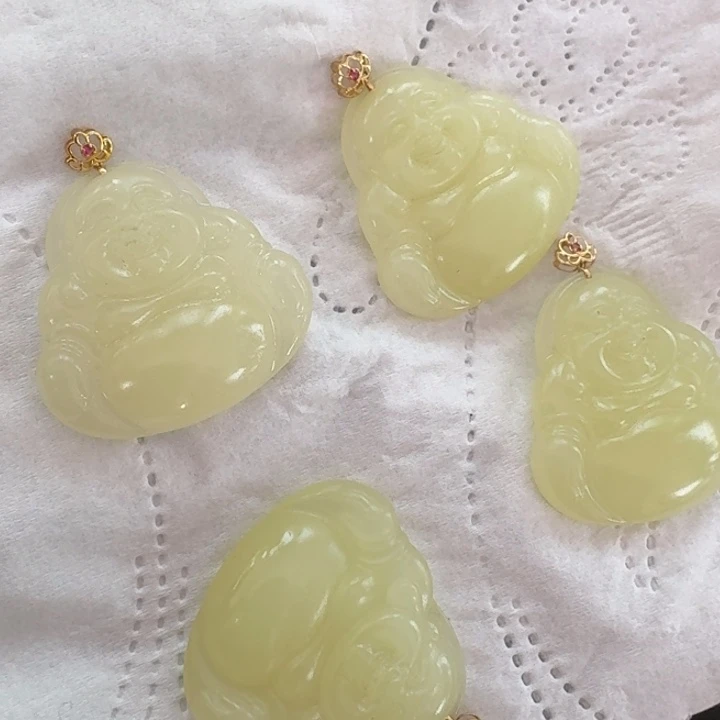 和田玉18K金镶嵌颈饰多样性发货拍一发一