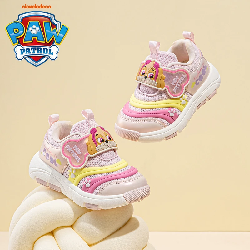 汪汪队毛毛虫鞋女童鞋2025新款春秋季网面透气防滑软底跑步运动鞋