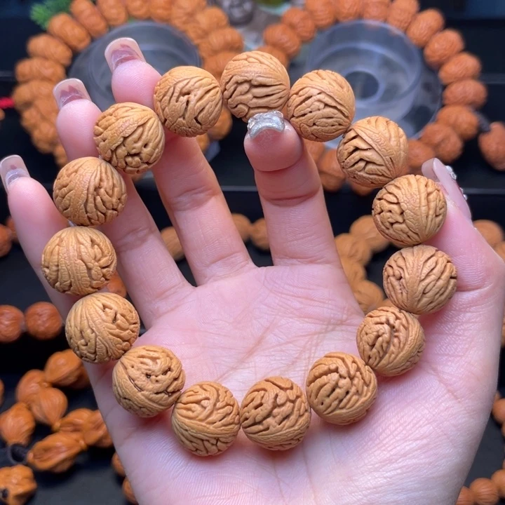 桃核手串17尺寸绣球（1号链接）