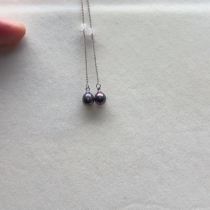 银S925镶嵌耳饰淡水珍珠