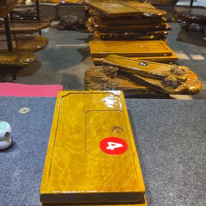 安***素整块金丝楠木茶盘