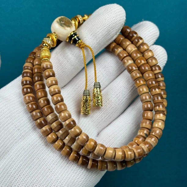 Q40-81天然猛犸牙 咖料直切108 6*4.8mm支持复检假一罚十