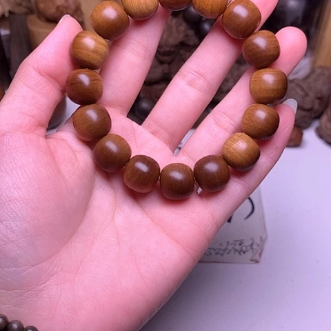 檀香木手串/手链檀香玉化老料13/14横纹虎纹沉