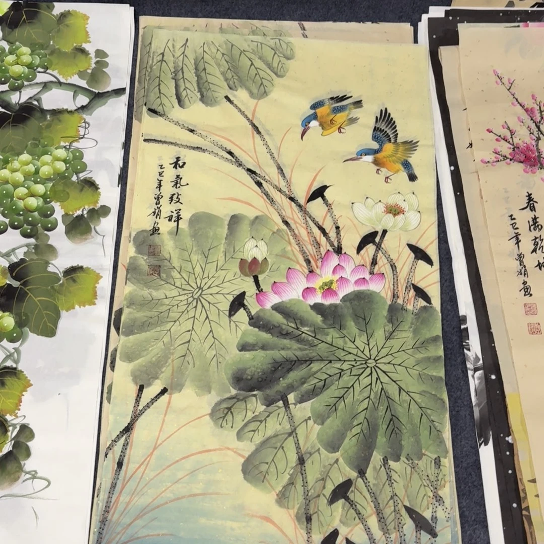 国画100×50手绘画画画画