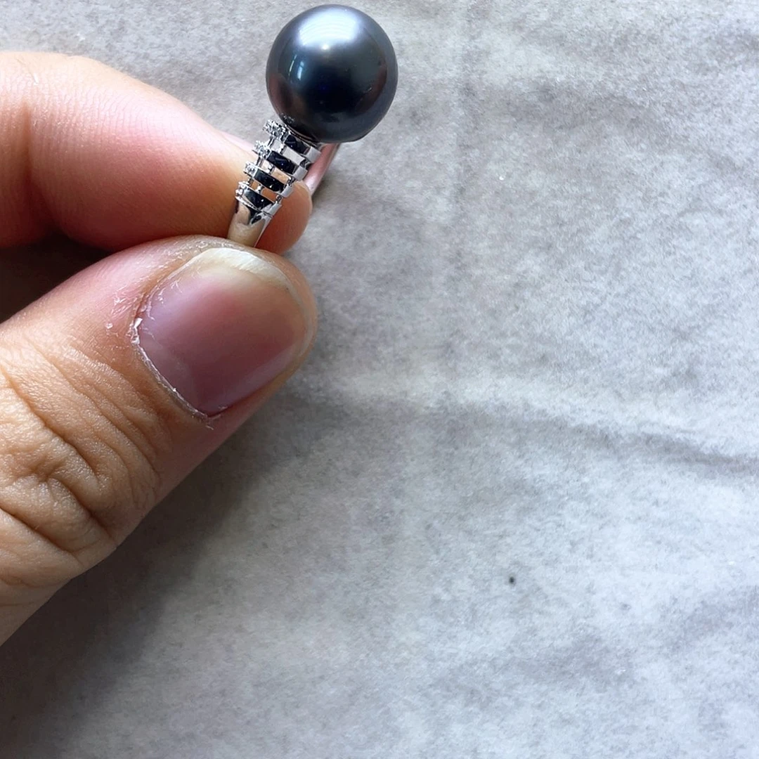 海水珍珠戒指银S925镶嵌