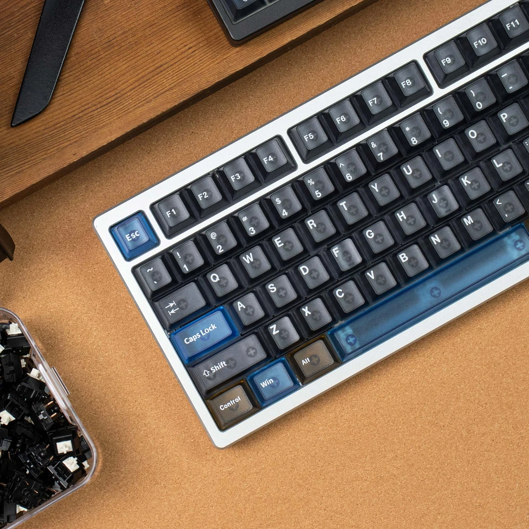 薄荷糖星际雾透PC机械键盘键帽大全套蓝色原厂高度适配wooting等
