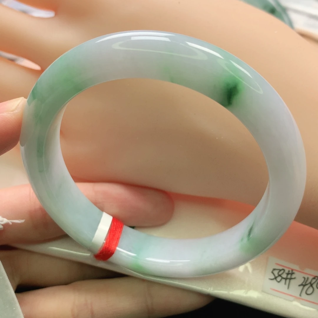 翡翠未镶嵌手镯缅甸5758完美