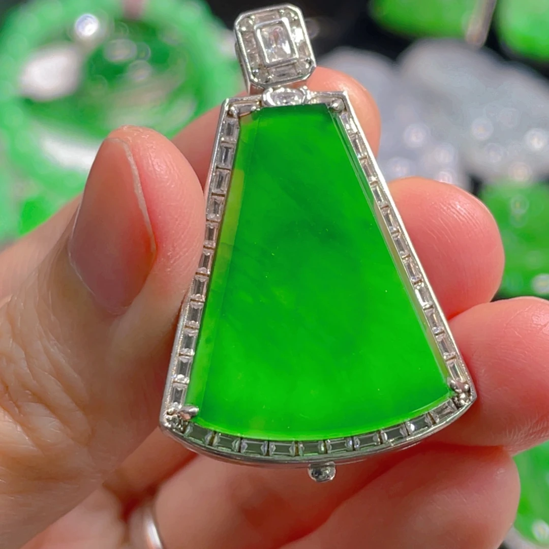 翡翠银S925镶嵌吊坠(不含链)