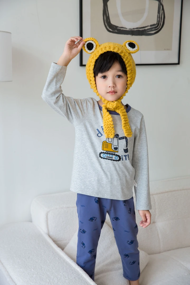 秋冬套装秋衣秋裤棉好穿男童女童针织长袖印花秋衣裤