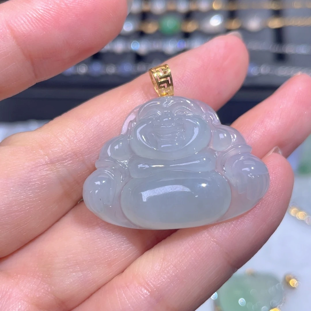 颈饰18K金镶嵌翡翠翡翠