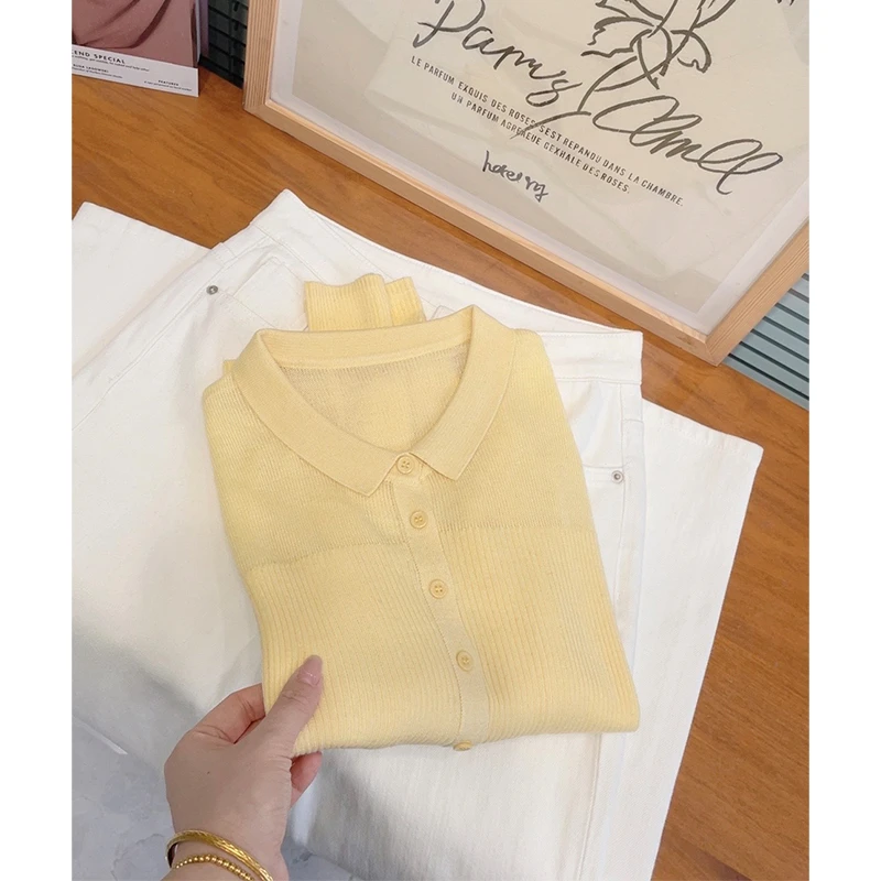 丹姐家 小翻领Polo衫 超细羊毛 早春薄款针织衫