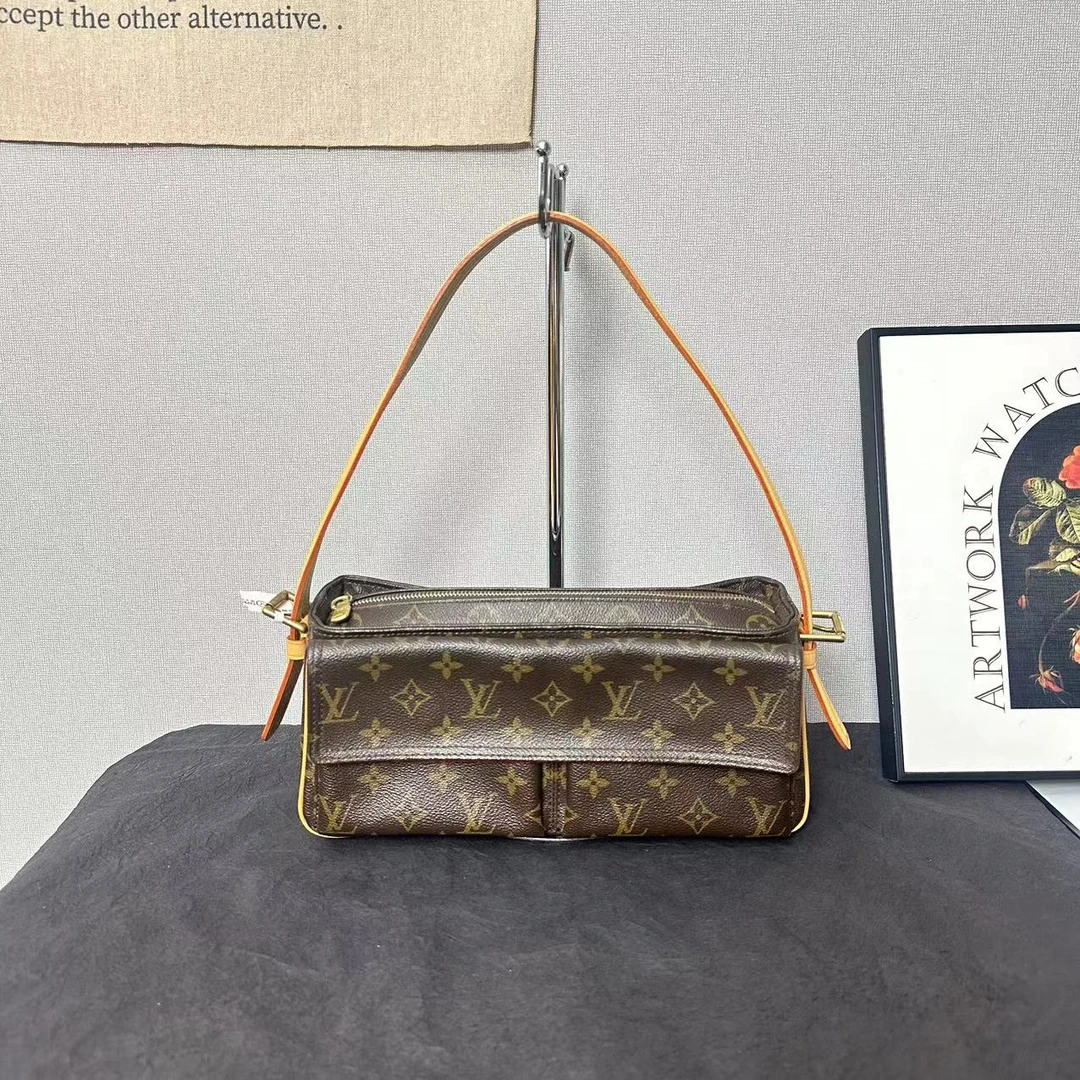 95新 LouisVuitton/路易威登 古登中古/LV横版小骆驼包/腋下包