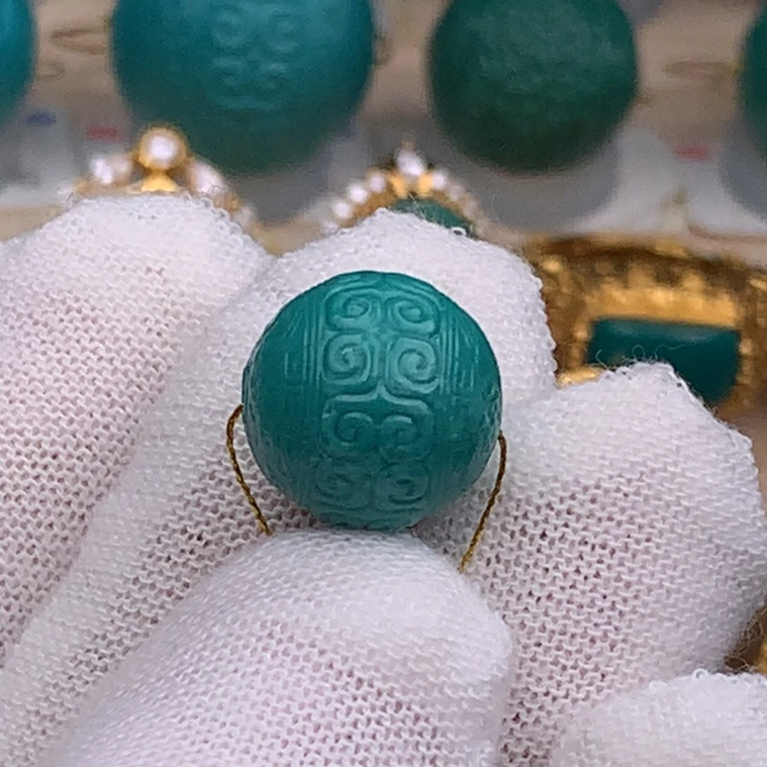 未镶嵌绿松石珠宝奇石13.4mm