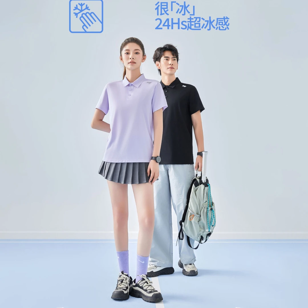 【玉希专属】冰感POLO衫女夏季垂感防晒T恤翻领短袖透气上衣男