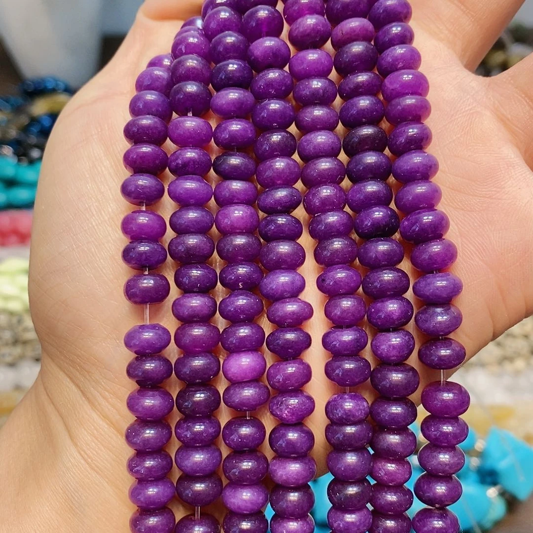 玛瑙/玉髓散珠天然石算盘一条8mm