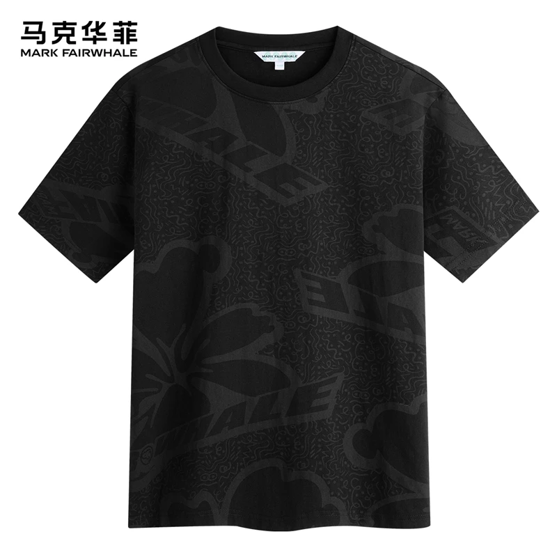 【涂鸦满印】马克华菲 短袖T恤男25夏季圆领通勤设计感舒适休闲T恤