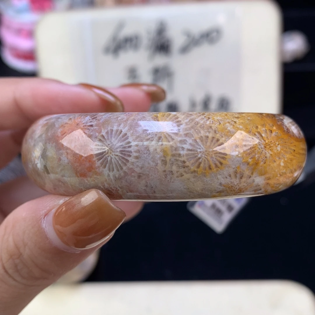 硅化珊瑚（珊瑚玉）未镶嵌颈饰五折精美手镯54.1口（16号）