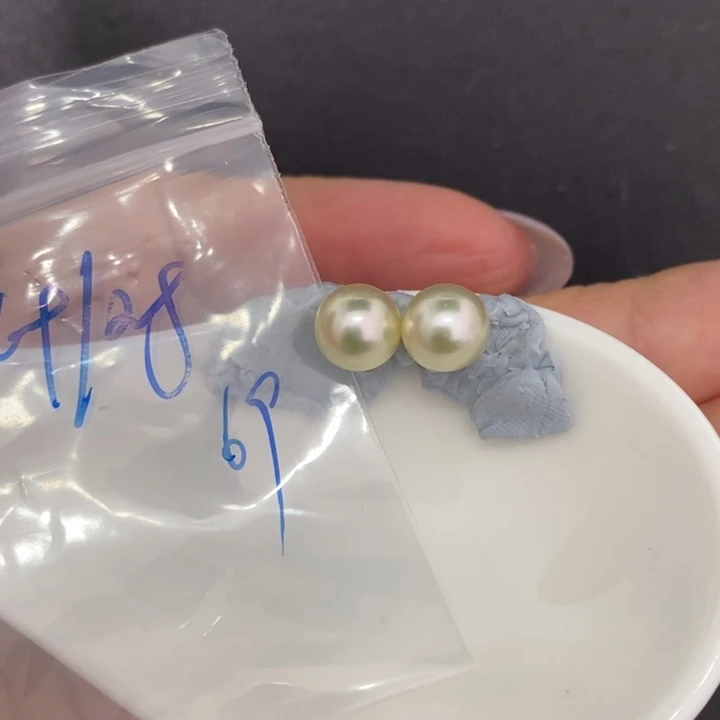 裸珠海水珍珠豆***胖福利珠 7-8m利 不退不换