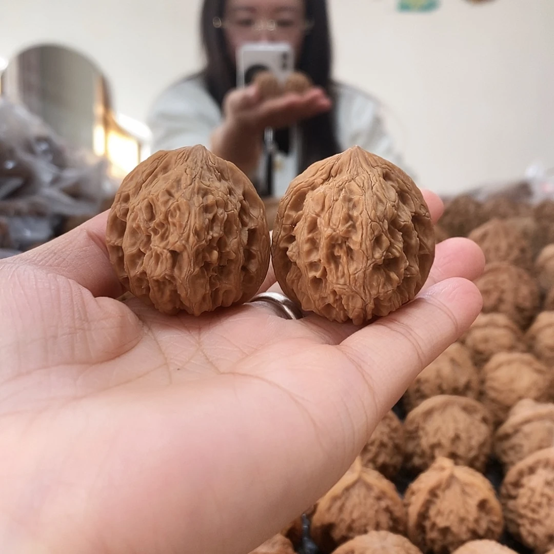 吊坠文玩核桃红雀35