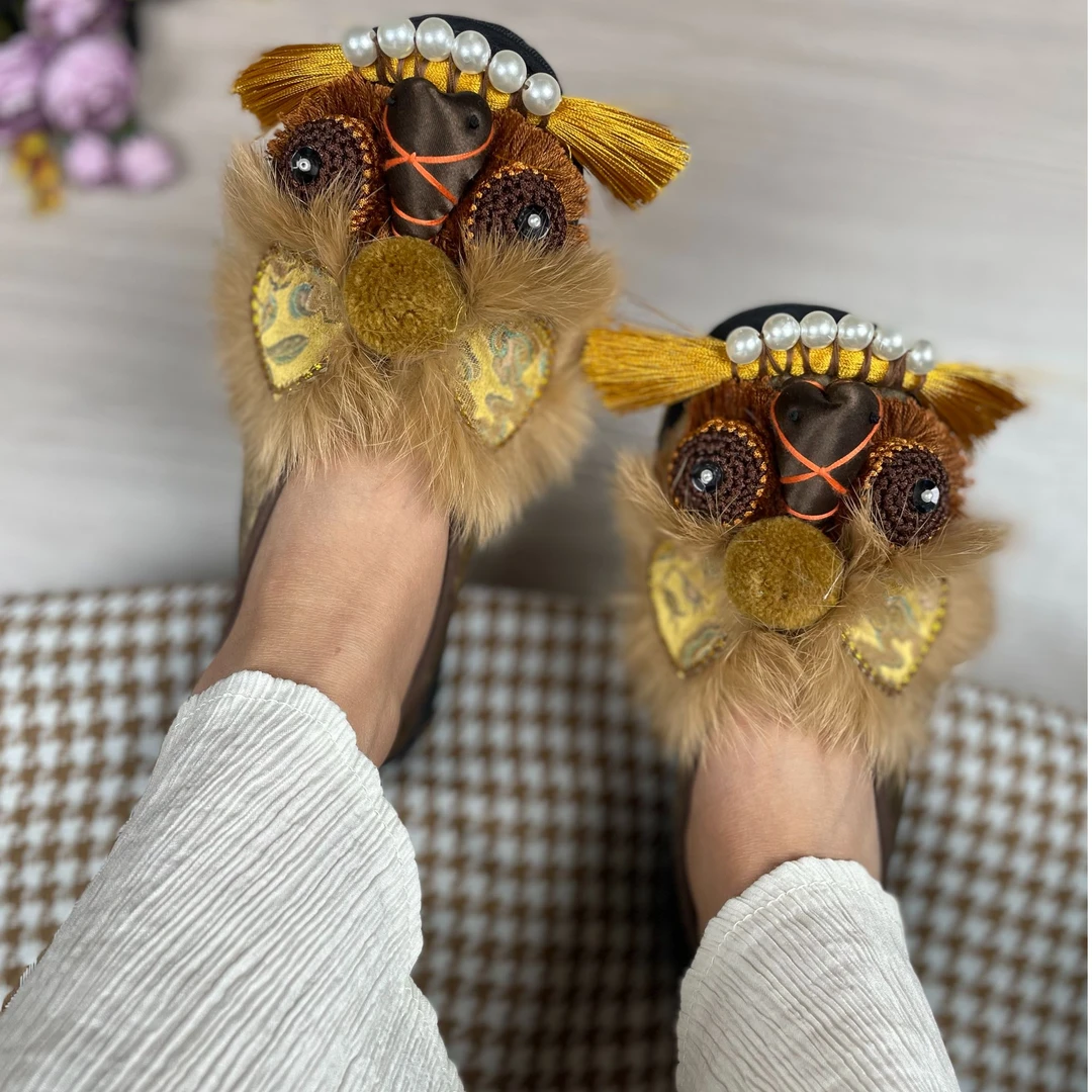 纳禧咖金纯手工千层底虎头鞋民族风国风百搭网红新款鞋子轻奢小众