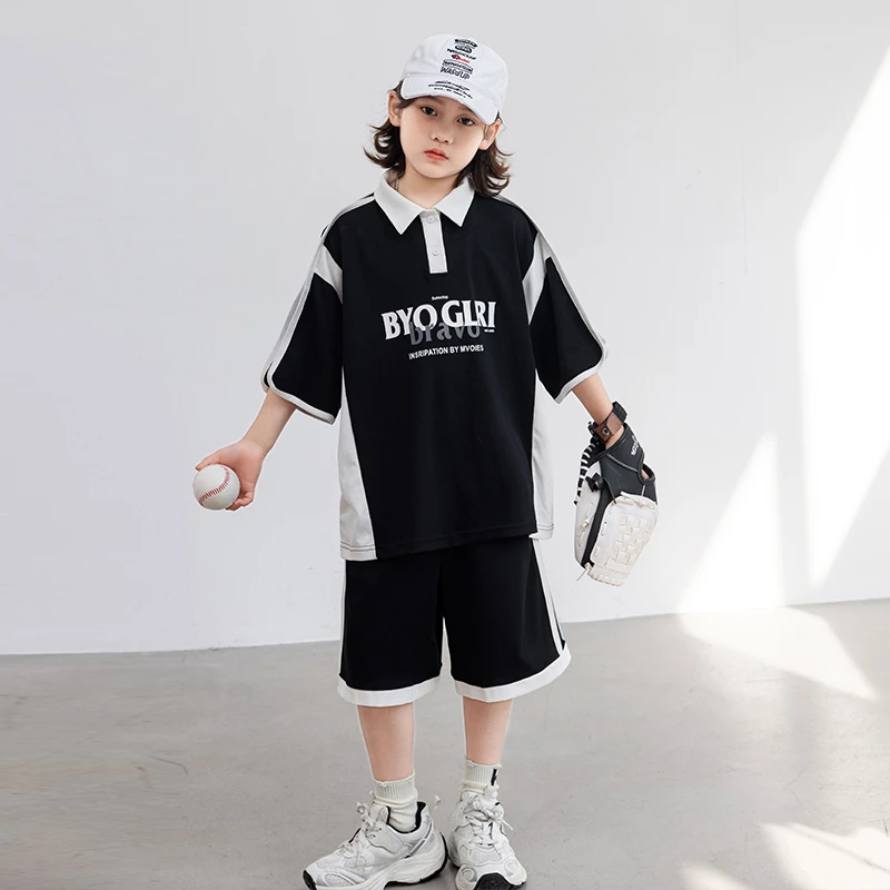 【2025夏款上新】男童夏季套装儿童POLO衫短袖两件套夏装中大童童装