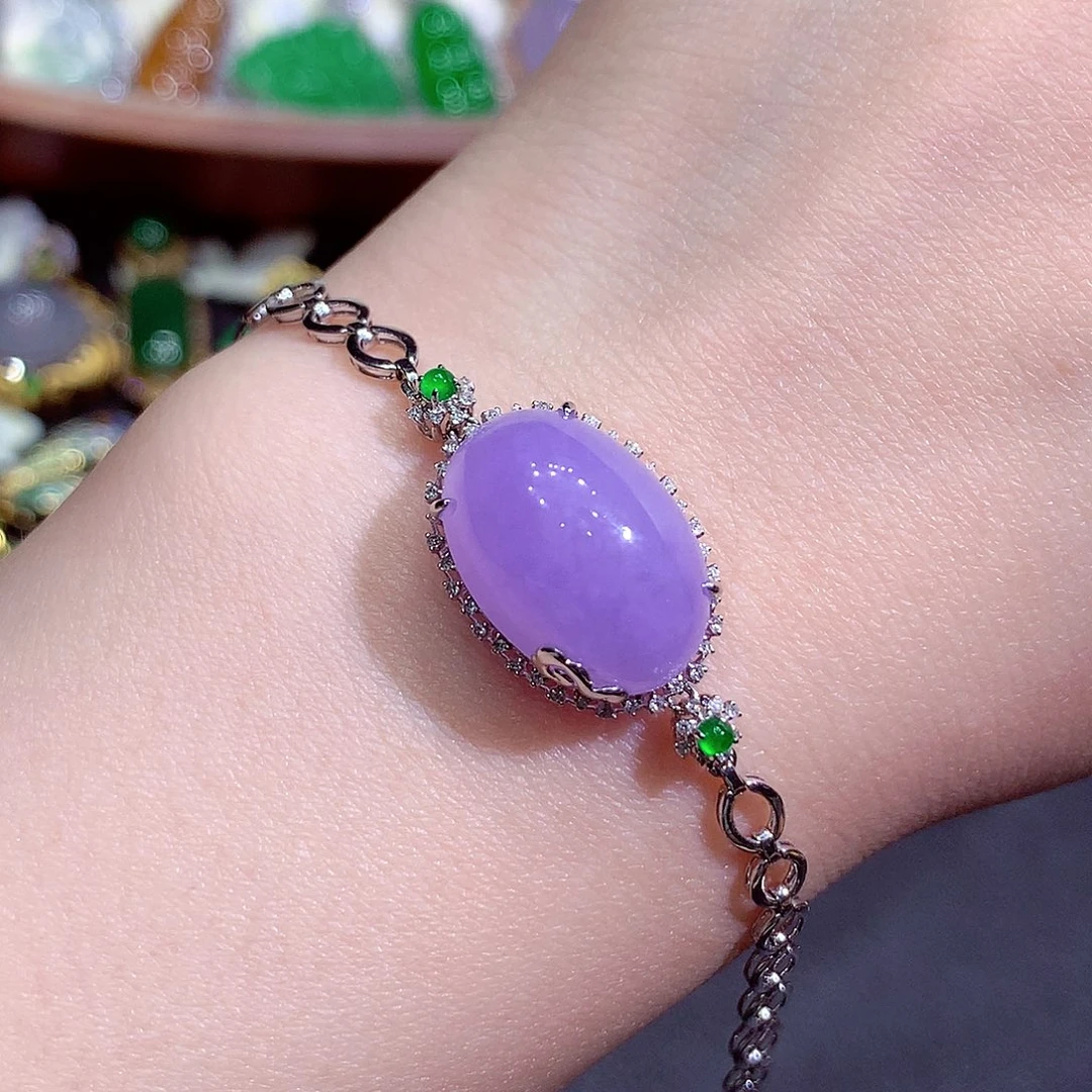 吊坠(不含链)18K金镶嵌翡翠