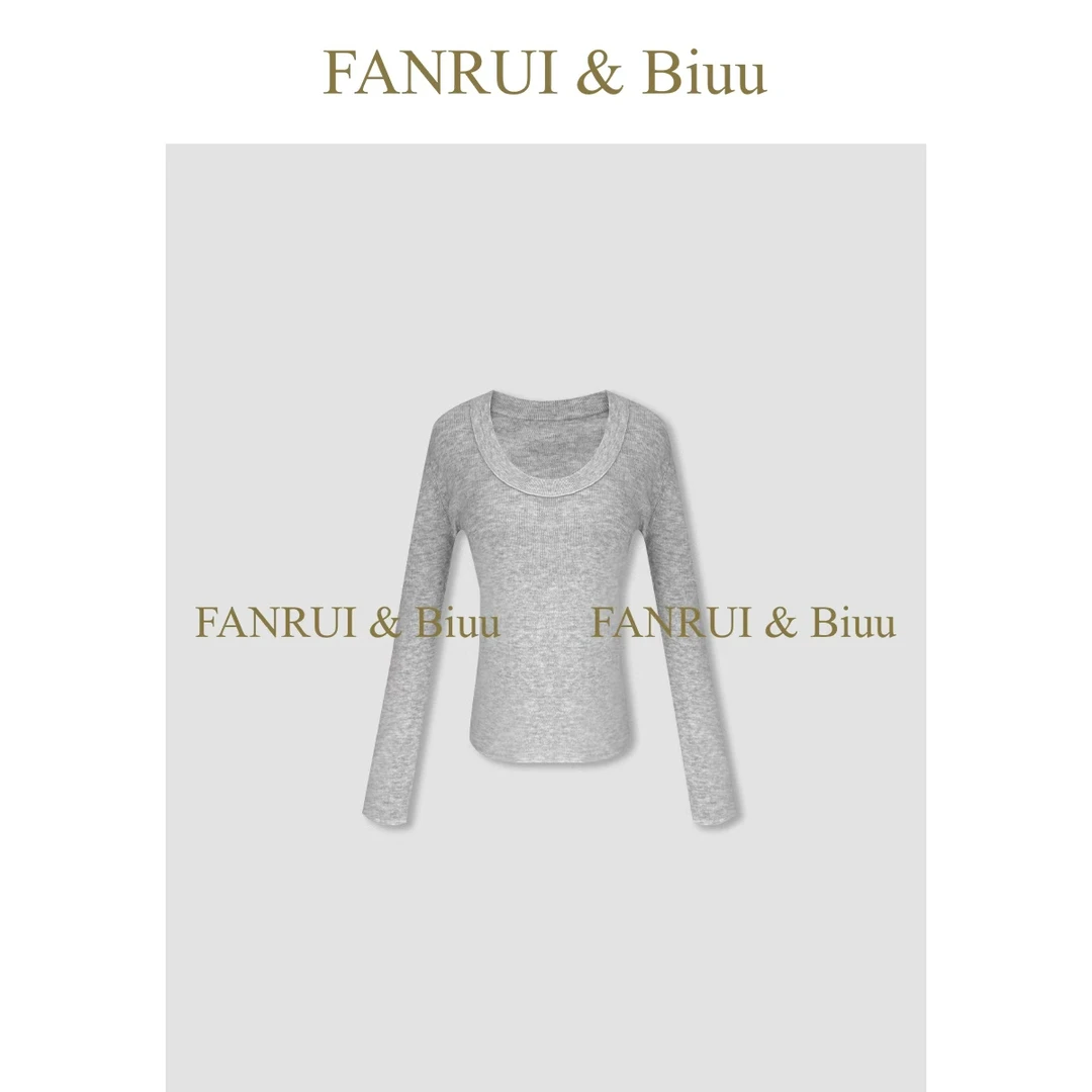 FANRUI/泛芮「简律常青」100羊毛鹅蛋领洋气时髦百搭打底上衣B18238