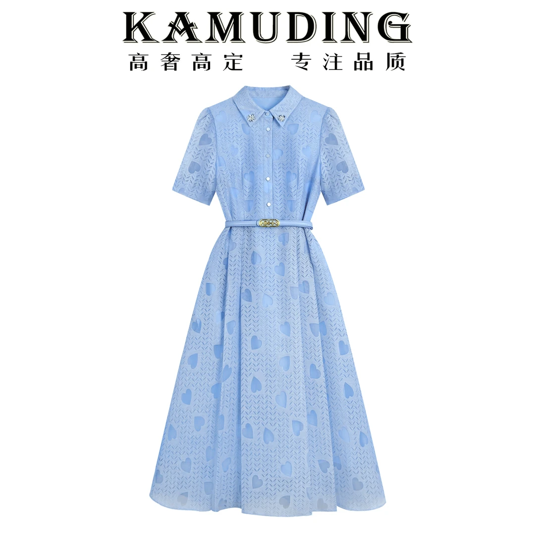 KAMUDING2025小众设计款法式气质名媛高端精致女神范连衣裙8595
