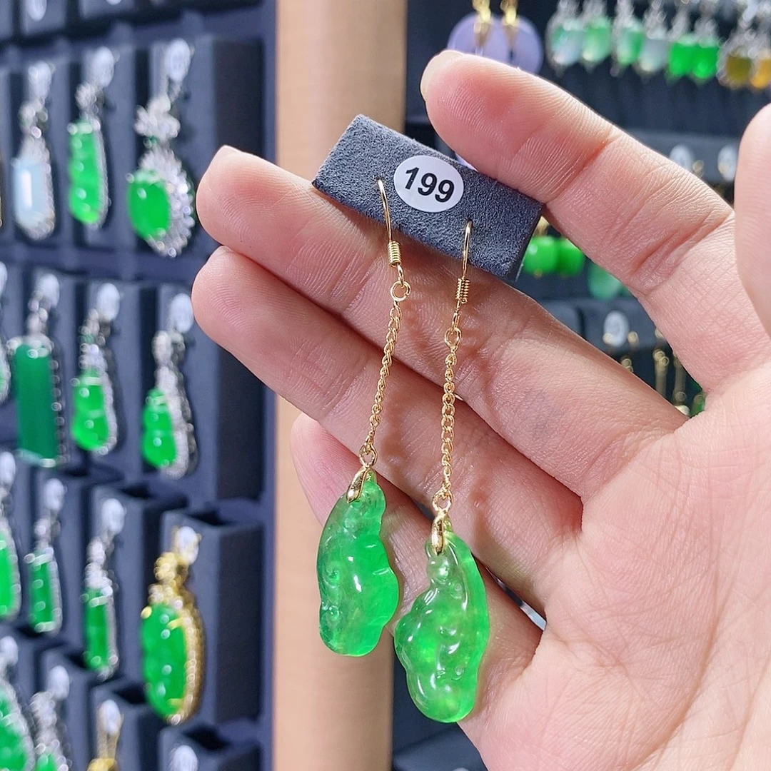 玛瑙/玉髓银S925镀金镶嵌耳钉199