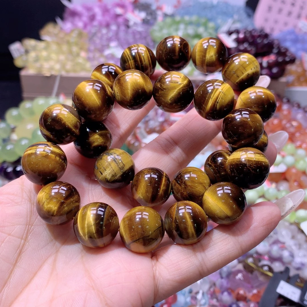 水晶手链未镶嵌黄虎眼16咪一条