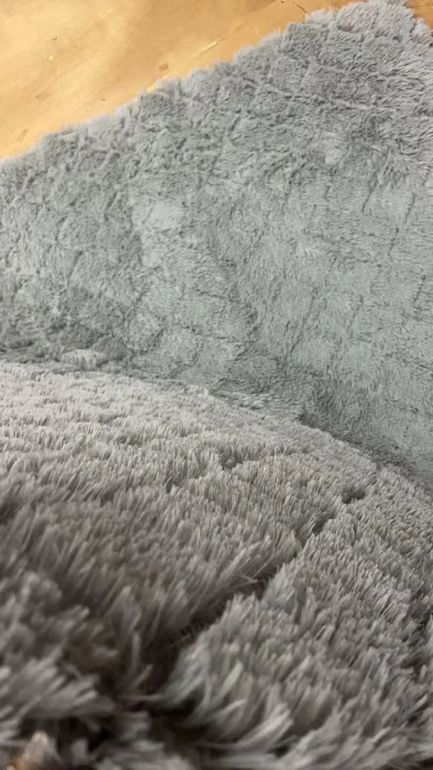 1.5*2 约 灰色长毛地毯地垫 微瑕疵 防滑毛绒地毯